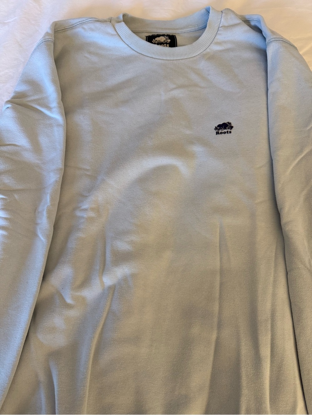 Roots White Crewneck with Black Logo